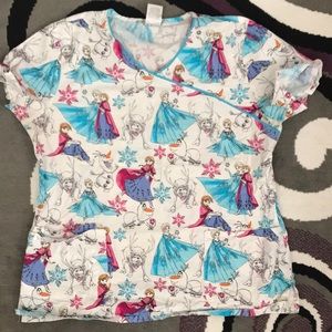 Frozen themed Disney scrub top